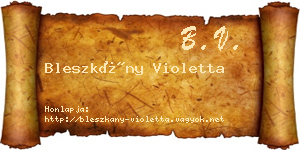 Bleszkány Violetta névjegykártya