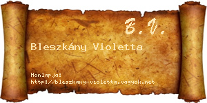 Bleszkány Violetta névjegykártya